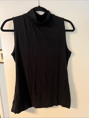 Athleta Black Sleeveless Mock Neck Tank